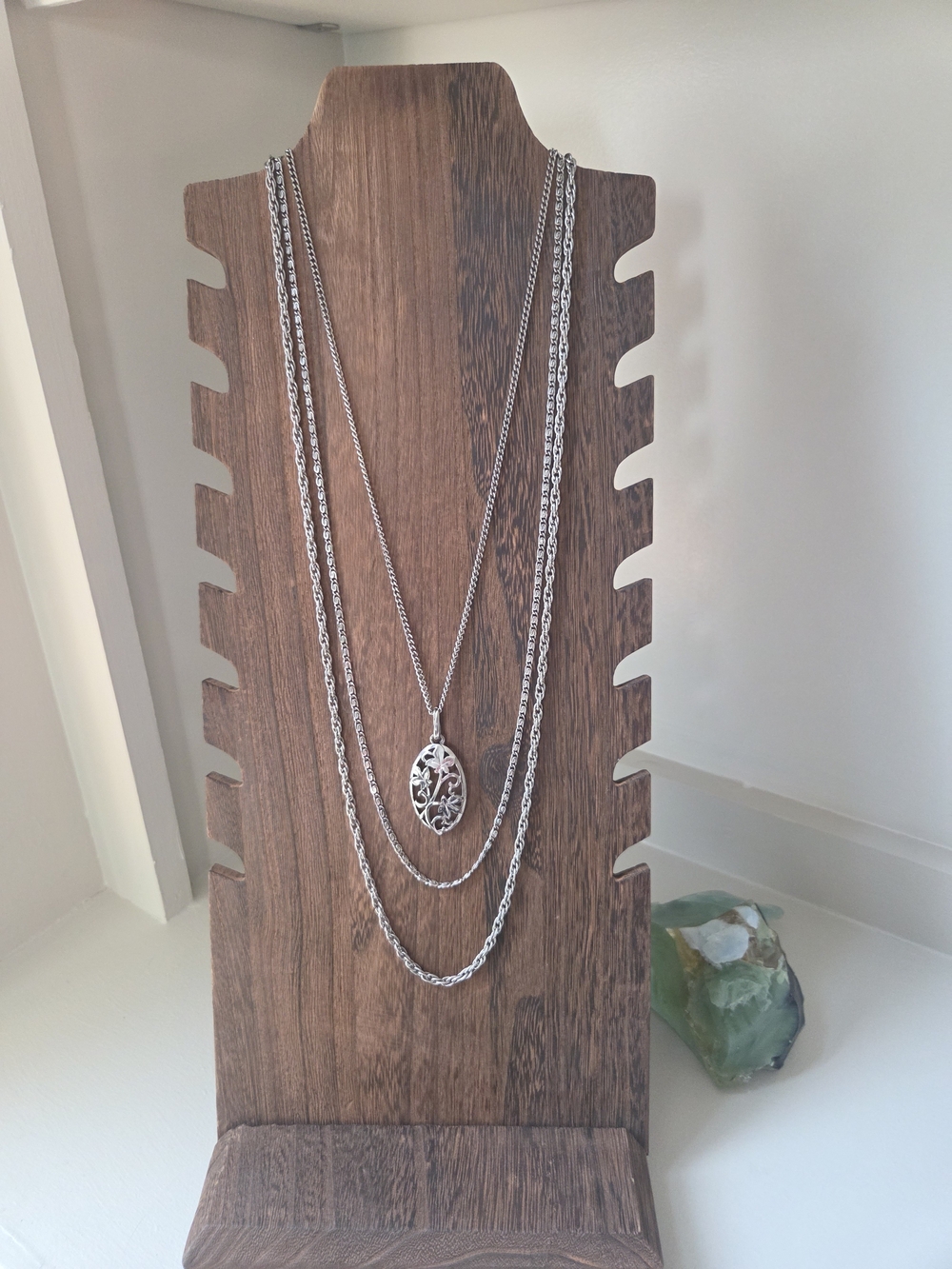 Silver-Tone Layered Pendant Necklace